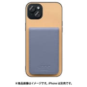 WORK56SCIP-BGBU-IP15PS [iPhone 15 Plus 用 折り畳み式カードポケット/本革/4枚収納 ベージュブルー]