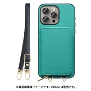 WORK24MPIP-TQ-IP15PM [iPhone 15 Pro Max 用 小銭入れ付きスマホケース/PUレザー/ストラップ付き ターコイズ]