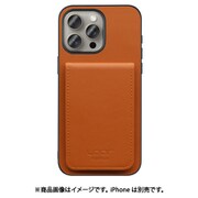 WORK56SCIP-CM-IP15PM [iPhone 15 Pro Max 用 折り畳み式カードポケット/本革/4枚収納 キャメル]