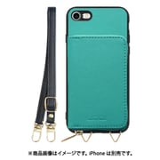 WORK24MPIP-TQ-7 [iPhone 7/8/SE 用 小銭入れ付きスマホケース/PUレザー/ストラップ付き ターコイズ]