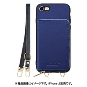 WORK24MPIP-NY-7 [iPhone 7/8/SE 用 小銭入れ付きスマホケース/PUレザー/ストラップ付き ネイビー]