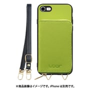 WORK24MPIP-LG-7 [iPhone 7/8/SE 用 小銭入れ付きスマホケース/PUレザー/ストラップ付き ライムグリーン]