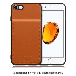 WORK56SCIP-CM-7 [iPhone 7/8/SE 用 折り畳み式カードポケット/本革/4枚収納 キャメル]
