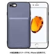 WORK56SCIP-BU-7 [iPhone 7/8/SE 用 折り畳み式カードポケット/本革/4枚収納 ブルー]