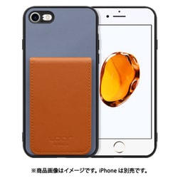 WORK56SCIP-BUCM-7 [iPhone 7/8/SE 用 折り畳み式カードポケット/本革/4枚収納 ブルーキャメル]