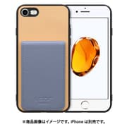 WORK56SCIP-BGBU-7 [iPhone 7/8/SE 用 折り畳み式カードポケット/本革/4枚収納 ベージュブルー]