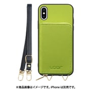 WORK24MPIP-LG-X [iPhone X/XS 用 小銭入れ付きスマホケース/PUレザー/ストラップ付き ライムグリーン]