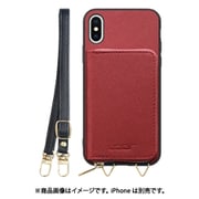WORK24MPIP-RD-X [iPhone X/XS 用 小銭入れ付きスマホケース/PUレザー/ストラップ付き レッド]