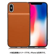 WORK56SCIP-CM-X [iPhone X/XS 用 折り畳み式カードポケット/本革/4枚収納 キャメル]