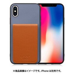 WORK56SCIP-BUCM-X [iPhone X/XS 用 折り畳み式カードポケット/本革/4枚収納 ブルーキャメル]