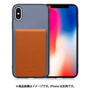 WORK56SCIP-BUCM-X [iPhone X/XS 用 折り畳み式カードポケット/本革/4枚収納 ブルーキャメル]