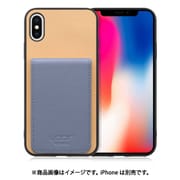 WORK56SCIP-BGBU-X [iPhone X/XS 用 折り畳み式カードポケット/本革/4枚収納 ベージュブルー]