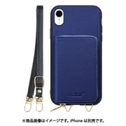 WORK24MPIP-NY-XR [iPhone XR 用 小銭入れ付きスマホケース/PUレザー/ストラップ付き ネイビー]