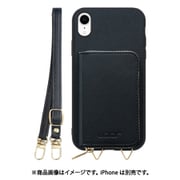 WORK24MPIP-BK-XR [iPhone XR 用 小銭入れ付きスマホケース/PUレザー/ストラップ付き ブラック]