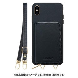 WORK24MPIP-BK-XSM [iPhone XSMax 用 小銭入れ付きスマホケース/PUレザー/ストラップ付き ブラック]