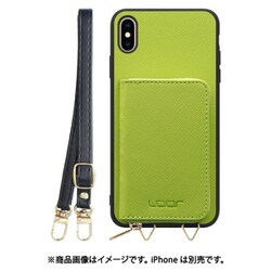 WORK24MPIP-LG-XSM [iPhone XSMax 用 小銭入れ付きスマホケース/PUレザー/ストラップ付き ライムグリーン]