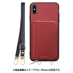 WORK24MPIP-RD-XSM [iPhone XSMax 用 小銭入れ付きスマホケース/PUレザー/ストラップ付き レッド]