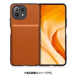 WORK56SCXMI-CM-XM11L5G [Mi 11 Lite 5G 用 折り畳み式カードポケット/本革/4枚収納 キャメル]