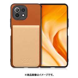 WORK56SCXMI-CMBG-XM11L5G [Mi 11 Lite 5G 用 折り畳み式カードポケット/本革/4枚収納 キャメルベージュ]