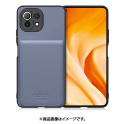 WORK56SCXMI-BU-XM11L5G [Mi 11 Lite 5G 用 折り畳み式カードポケット/本革/4枚収納 ブルー]