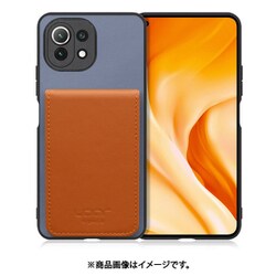 WORK56SCXMI-BUCM-XM11L5G [Mi 11 Lite 5G 用 折り畳み式カードポケット/本革/4枚収納 ブルーキャメル]