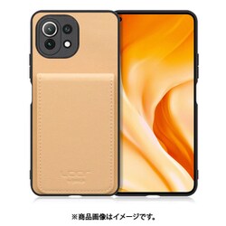 WORK56SCXMI-BG-XM11L5G [Mi 11 Lite 5G 用 折り畳み式カードポケット/本革/4枚収納 ベージュ]