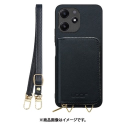 WORK24MPXMI-BK-XRD125G [Redmi 12 5G 用 小銭入れ付きスマホケース/PUレザー/ストラップ付き ブラック]
