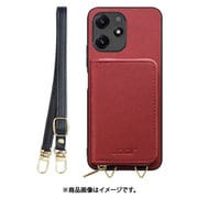 WORK24MPXMI-RD-XRD125G [Redmi 12 5G 用 小銭入れ付きスマホケース/PUレザー/ストラップ付き レッド]