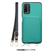 WORK24MPXMI-TQ-XRD9T [Redmi 9T 用 小銭入れ付きスマホケース/PUレザー/ストラップ付き ターコイズ]