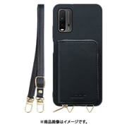 WORK24MPXMI-BK-XRD9T [Redmi 9T 用 小銭入れ付きスマホケース/PUレザー/ストラップ付き ブラック]