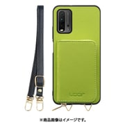 WORK24MPXMI-LG-XRD9T [Redmi 9T 用 小銭入れ付きスマホケース/PUレザー/ストラップ付き ライムグリーン]