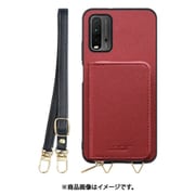 WORK24MPXMI-RD-XRD9T [Redmi 9T 用 小銭入れ付きスマホケース/PUレザー/ストラップ付き レッド]