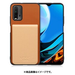 WORK56SCXMI-CMBG-XRD9T [Redmi 9T 用 折り畳み式カードポケット/本革/4枚収納 キャメルベージュ]