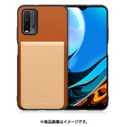 WORK56SCXMI-CMBG-XRD9T [Redmi 9T 用 折り畳み式カードポケット/本革/4枚収納 キャメルベージュ]