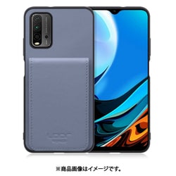 WORK56SCXMI-BU-XRD9T [Redmi 9T 用 折り畳み式カードポケット/本革/4枚収納 ブルー]