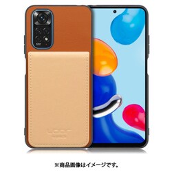 WORK56SCXMI-CMBG-MIRDN11 [Redmi Note 11 用 折り畳み式カードポケット/本革/4枚収納 キャメルベージュ]