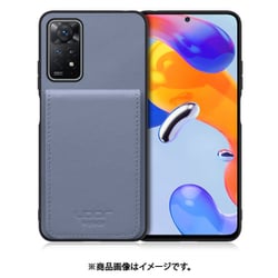 WORK56SCXMI-BU-XRDN11P5G [Redmi Note 11 Pro 5G 用 折り畳み式カードポケット/本革/4枚収納 ブルー]