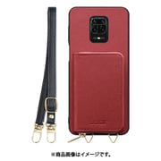 WORK24MPXMI-RD-MIRDN9S [Redmi Note 9S 用 小銭入れ付きスマホケース/PUレザー/ストラップ付き レッド]