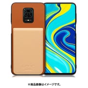 WORK56SCXMI-CMBG-MIRDN9S [Redmi Note 9S 用 折り畳み式カードポケット/本革/4枚収納 キャメルベージュ]
