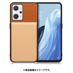 WORK56SCOPP-CMBG-ORENO7A [Reno9A/7A 用 折り畳み式カードポケット/本革/4枚収納 キャメルベージュ]