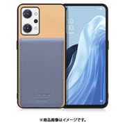 WORK56SCOPP-BGBU-ORENO7A [Reno9A/7A 用 折り畳み式カードポケット/本革/4枚収納 ベージュブルー]