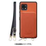 WORK24MPAO-OG-ASE4 [AQUOS sense 5G/4/basic/Lite 用 小銭入れ付きスマホケース/PUレザー/ストラップ付き オレンジ]