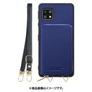 WORK24MPAO-NY-ASE4 [AQUOS sense 5G/4/basic/Lite 用 小銭入れ付きスマホケース/PUレザー/ストラップ付き ネイビー]