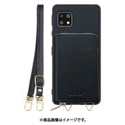 WORK24MPAO-BK-ASE4 [AQUOS sense 5G/4/basic/Lite 用 小銭入れ付きスマホケース/PUレザー/ストラップ付き ブラック]