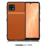 WORK56SCAO-CM-ASE4 [AQUOS sense 5G/4/basic/Lite 用 折り畳み式カードポケット/本革/4枚収納 キャメル]