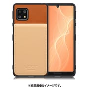 WORK56SCAO-CMBG-ASE4 [AQUOS sense 5G/4/basic/Lite 用 折り畳み式カードポケット/本革/4枚収納 キャメルベージュ]