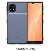 WORK56SCAO-BU-ASE4 [AQUOS sense 5G/4/basic/Lite 用 折り畳み式カードポケット/本革/4枚収納 ブルー]