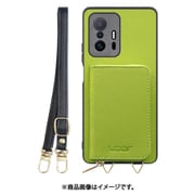 WORK24MPXMI-LG-XM11T [Xiaomi 11T/11T Pro 用 小銭入れ付きスマホケース/PUレザー/ストラップ付き ライムグリーン]
