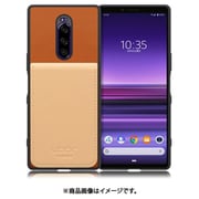 WORK56SCXP-CMBG-SXP1 [Xperia1 用 折り畳み式カードポケット/本革/4枚収納 キャメルベージュ]