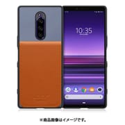 WORK56SCXP-BUCM-SXP1 [Xperia1 用 折り畳み式カードポケット/本革/4枚収納 ブルーキャメル]